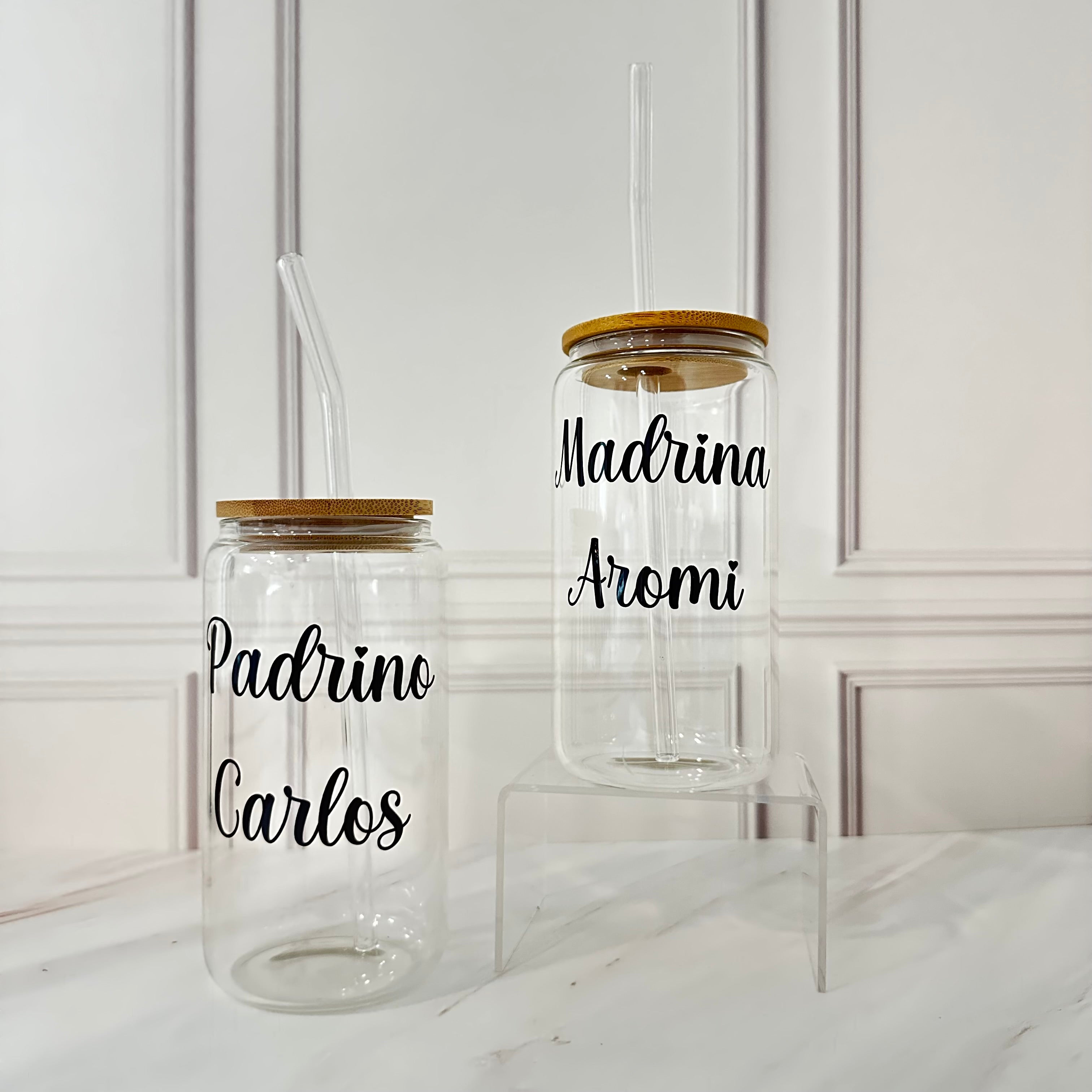 Vaso tapa de bambú sublimado