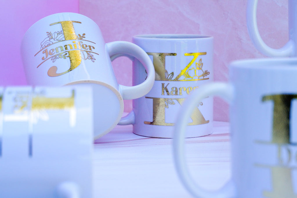 Taza blanca con vinil