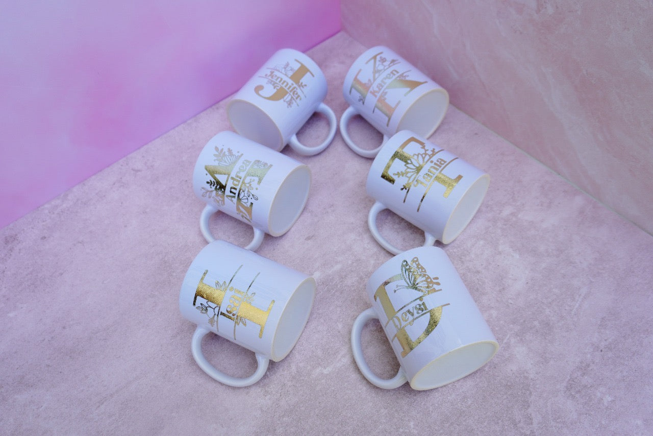 Taza blanca con vinil